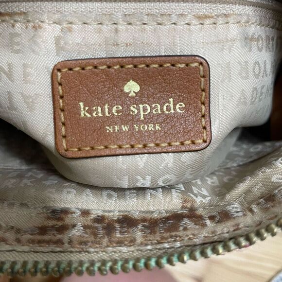 Kate Spade Classic Spade Canvas Beige Leather Crossbody Shoulder Bag‎ WKRU150 - Picture 7 of 8